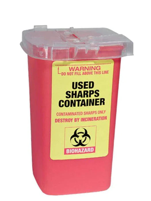 Used Sharps Container Red