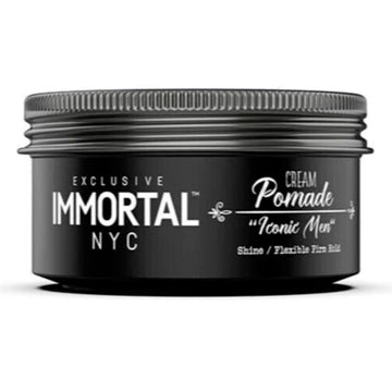 Immortal NYC Iconic Men Cream Pomade - Flex Medium/Stong Hold - Low Shine All Natural Water-Based Hair Cream Pomade for Men