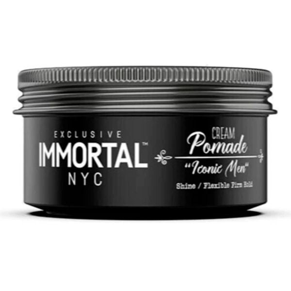 Immortal NYC Iconic Men Cream Pomade - Flex Medium/Stong Hold - Low Shine All Natural Water-Based Hair Cream Pomade for Men