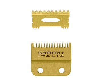 Gamma +Replacement Fixed Gold Titanium Fade Hair Clipper Blade with Moving Gold Titanium Slim Tooth Cutter