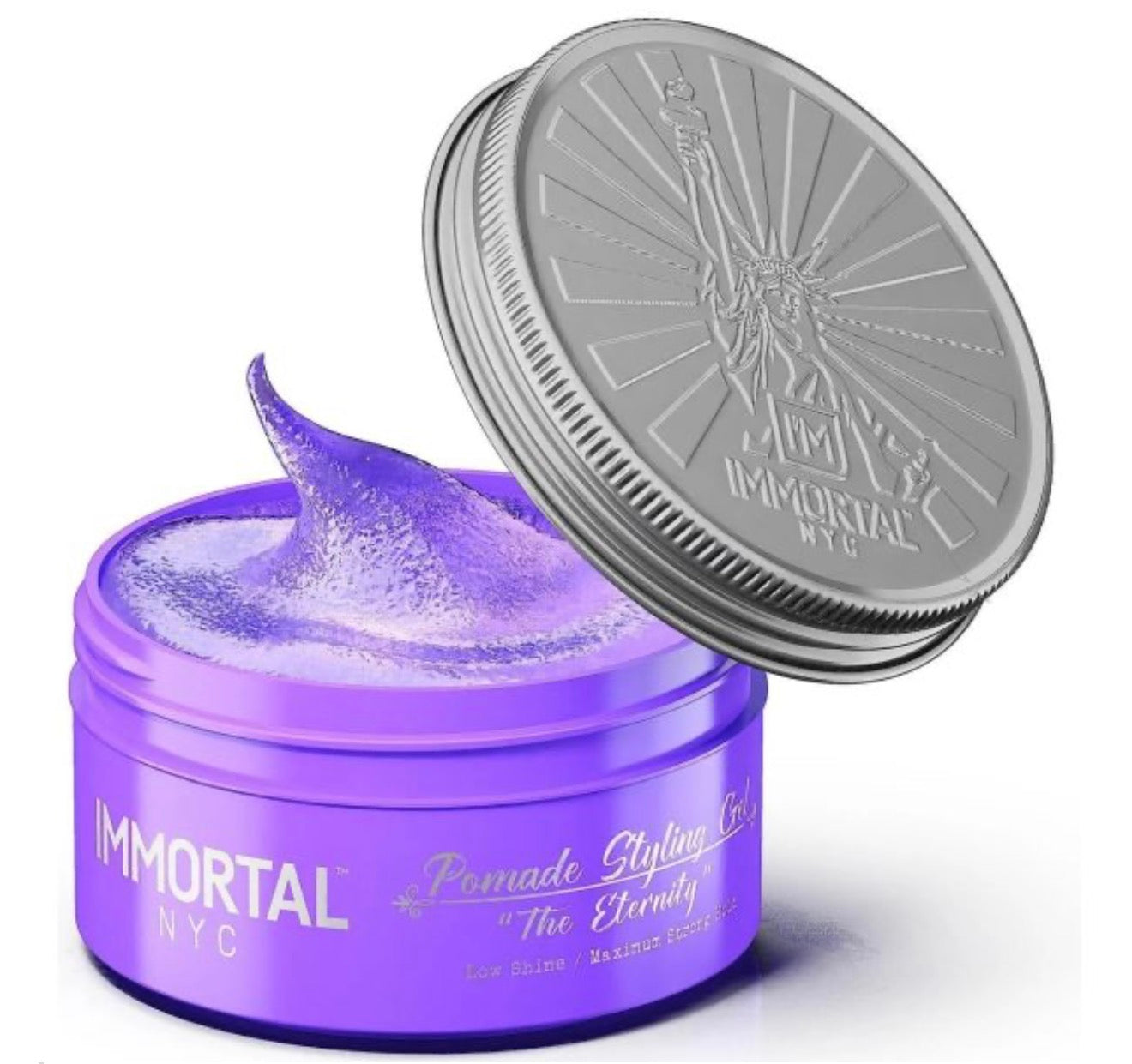Immortal NYC Hair Styling Pomade - The Eternity, Maximum Strong Hold, Low Shine Pomade - Mens Water Based, No Residue Hair Balm