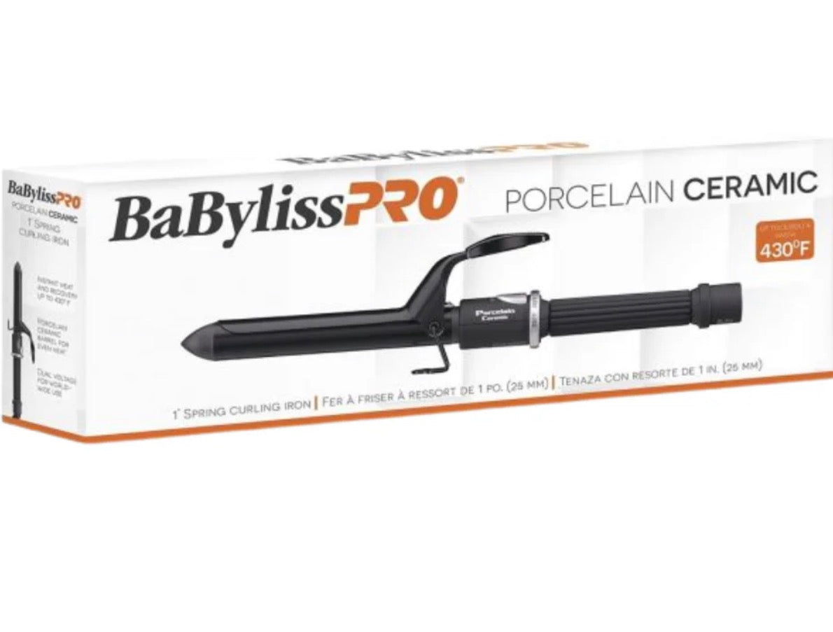 Babyliss Pro Porcelain Ceramic Spring Curling Iron 1"