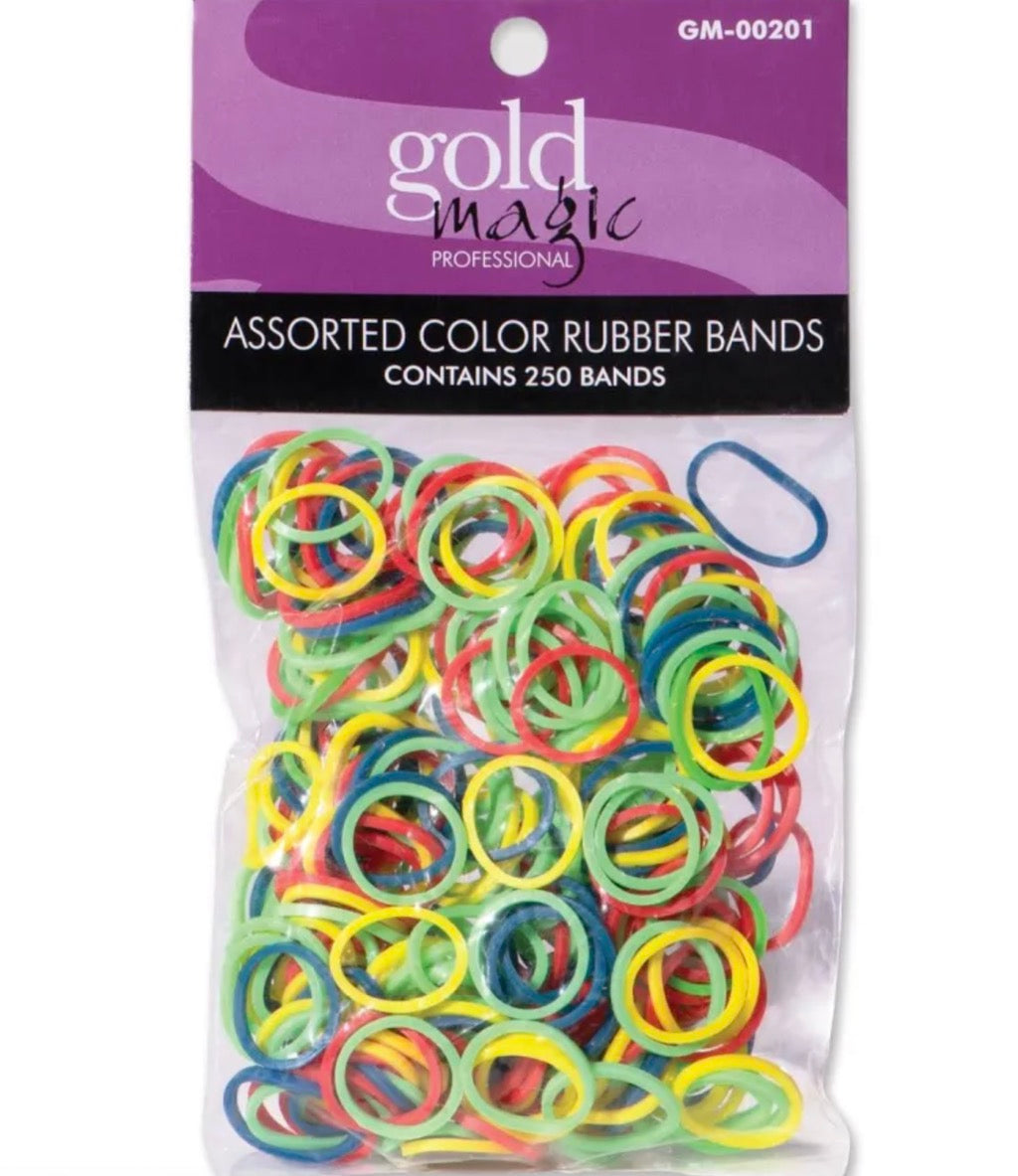 Gold Magic Rubber Bands Bright Assorted Colors Rubber Bands 250