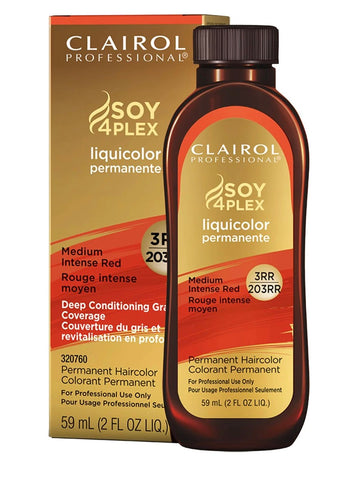 Clairol  Permanent Soy Plex 4 Liquicolor for Dark Hair Color, 3RR Mediumium Intense Red