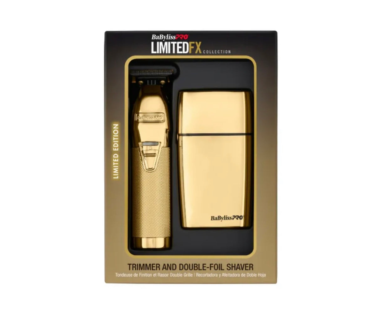 BaBylissPRO Limitedfx Gold Trimmer and Uv Foil Single Shaver Combo