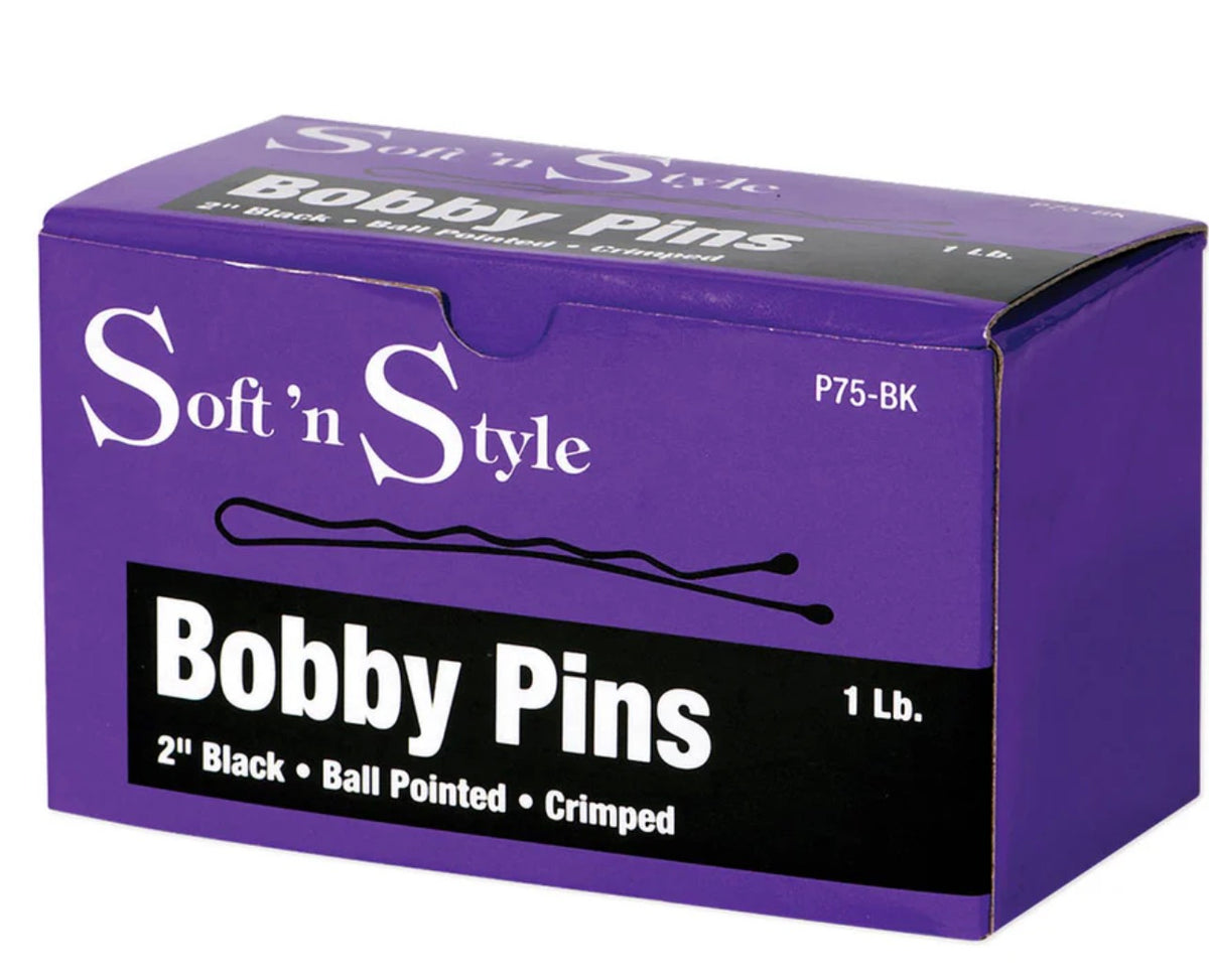 Soft N Style  Tyle Hair Pins Black Ball Pointed Crimped 1 Lb