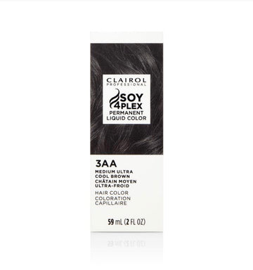 Clairol Soy Plex 4  Permanent Liquicolor for Dark Hair Color, 3AA Medium Ultra Cool Brown