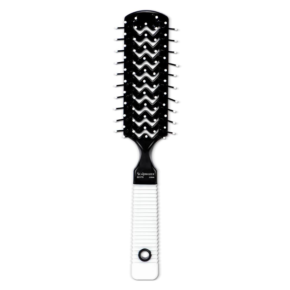 Scalpmaster 7 Row Vent Brush w/ Rubber Grip Handle