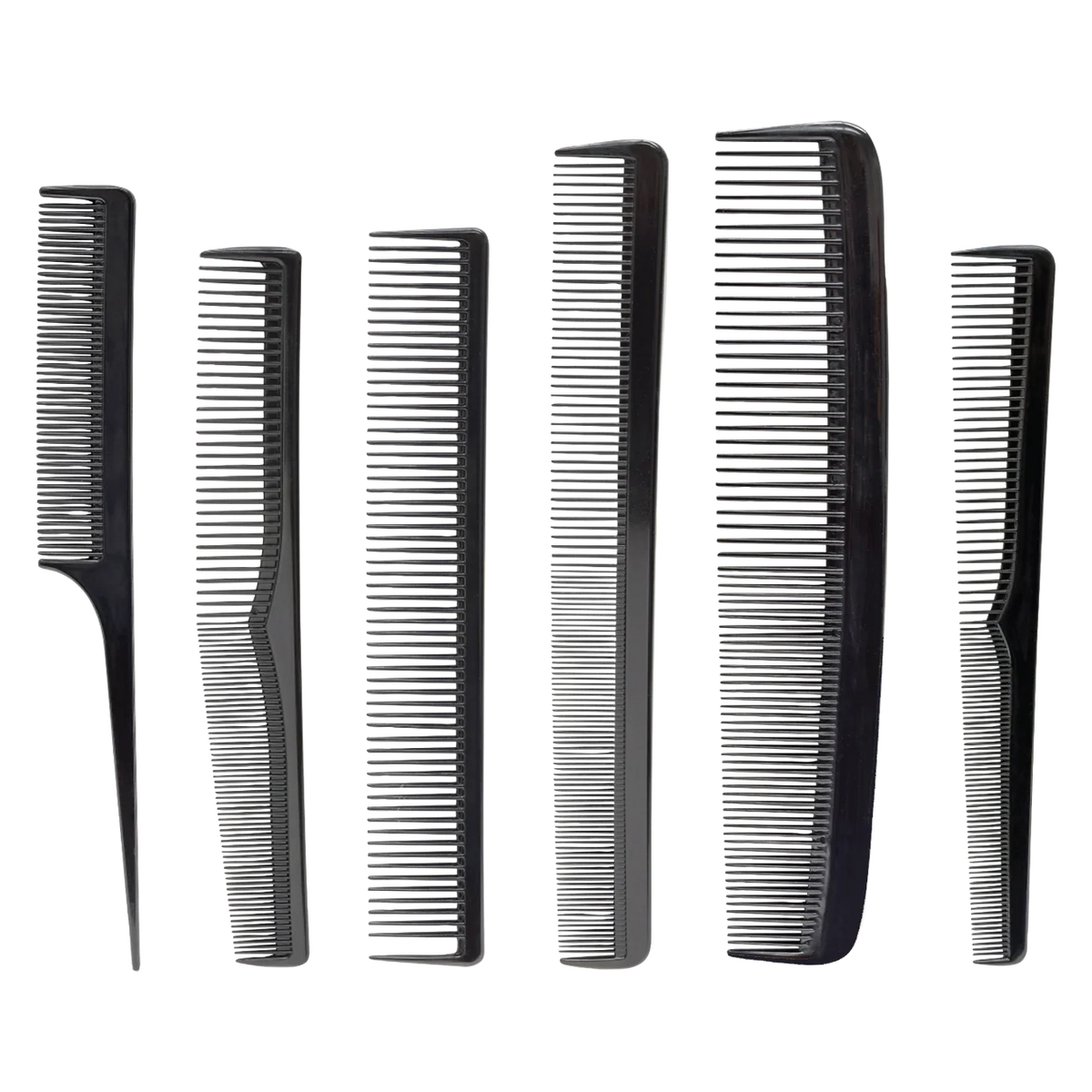 Scalpmaster Carbon Comb Set Barber Combs Set Cutting Combs Set 6 pk