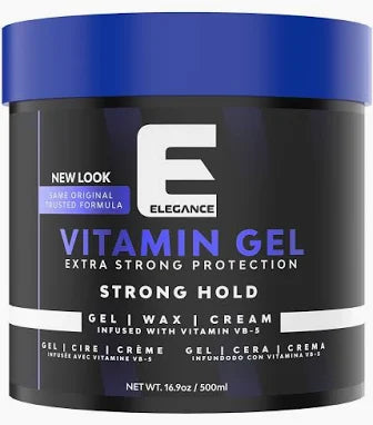 Elegance Vitamin Gel Extra Strong Protection Medium Hold Hair Gel 33.81 OZ