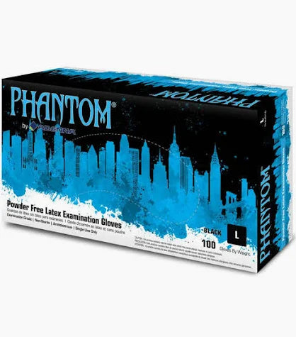 Phantom Latex Free Exam Gloves Medium Black