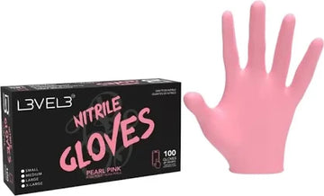 LEVE 3 Nitrile Gloves 100  LARGE Pearl Pink