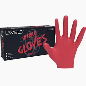 L3 Level 3 Nitrile Gloves Large Red Ish 100 GLOVES
