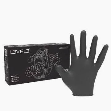 L3VEL3 Black Nitrile Gloves Gloves 100 MEDIUM