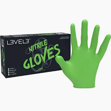 L3VEL3 Lime Nitrile Gloves 100 Gloves Medium Lime