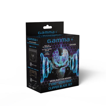 Gamma+ T1000 Echo Fixed Fade Blade and Shallow 2.0 Clipper Blade Set for Stylecraft and Gamma+ Clippers with Oil Reservoir, Sharper and Cooler Operation